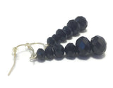 Black Crystal Sterling Silver Earrings, Bridal Wedding Jewelry