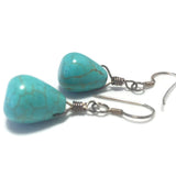 Blue Turquoise Earrings Women Wedding Bridal Jewelry