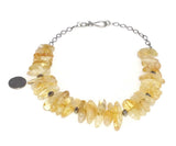 Yellow Citrine Gemstone Cluster Statement Necklace