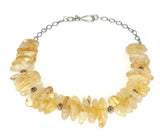 Yellow Citrine Gemstone Cluster Statement Necklace