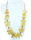 Yellow Citrine Gemstone Cluster Statement Necklace