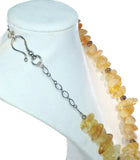 Yellow Citrine Gemstone Cluster Statement Necklace