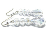 Clear Crystal Sterling Silver Earrings, Bridal Wedding Jewelry