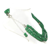 Multi Strand Green Crystal Statement Necklace