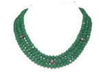 Multi Strand Green Crystal Statement Necklace