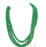 Multi Strand Green Crystal Statement Necklace