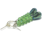 Green Crystal Sterling Silver Earrings, Bridal Wedding Jewelry