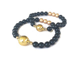 Black Stone Bracelet for Him Her