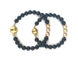 Black Stone Bracelet for HIm Her