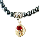Garnet January Birthstone Charm Bracelet