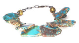 Clustered Turquoise Blue Jasper Necklace