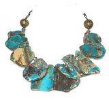 Clustered Turquoise Blue Jasper Necklace