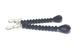Long Black Crystal Earrings Sterling Silver Ear Wire, Bridal Wedding Jewelry by BJBJDesigns