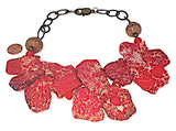 Clustered Red Jasper Necklace with Brass Chain