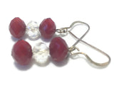 Red Crystal Sterling Silver Earrings