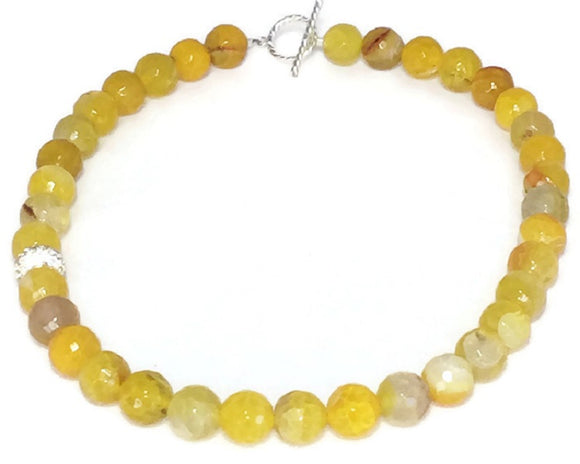 Yellow Agate Gemstone Necklace, Agate Jewelry