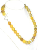 Yellow Agate Gemstone Necklace, Agate Jewelry
