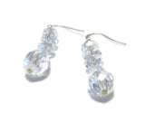 Clear Crystal Sterling Silver Earrings, Bridal Wedding Jewelry
