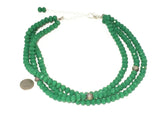 Multi Strand Green Crystal Statement Necklace