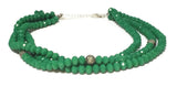 Multi Strand Green Crystal Statement Necklace