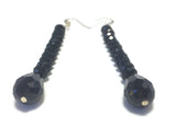 Long Black Crystal Earrings Sterling Silver Ear Wire, Bridal Wedding Jewelry by BJBJDesigns