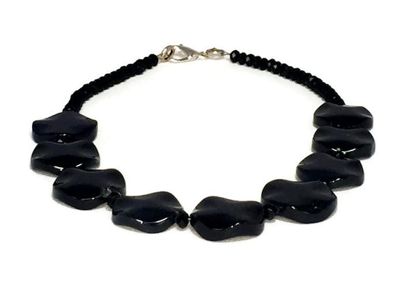 Black Onyx Necklace, Black Statement Jewelry
