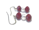 Red Crystal Sterling Silver Earrings